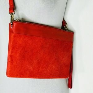 New Boden Calf Hair Leather Shoulder Bag Red